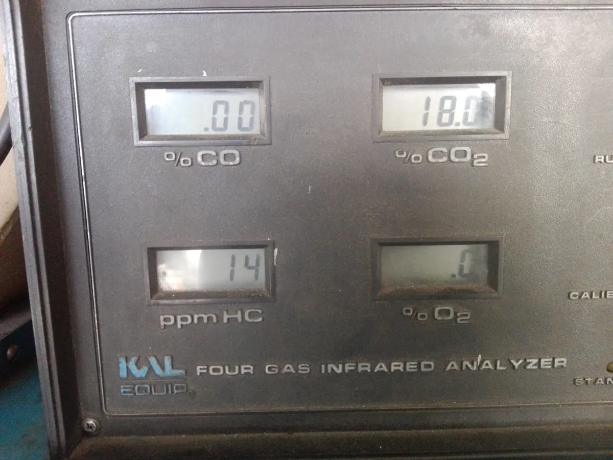 Analizador de gases durante una afinación